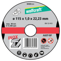 Wolfcraft disco da taglio per acciaio inox extra sottile D. lavoro 115  mm 