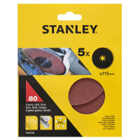  STANLEY DISCO IN CARTA ABRASIVA PER SMERIGLIATRICI Ø 115  GRANA 80 CONFEZIONE DA 5 PZ 