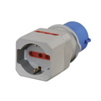 Electraline Adattatore di sistema Spina CEE 2P+T / Presa universale + 2 bivalenti 10/16A. 