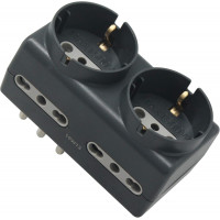 Electraline Adattatore 2 prese Shuko e 4 prese bivalenti 10A disassato.