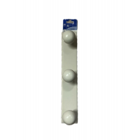 oreca - appendiabiti legno bianco 3 posti 70x400 mm 