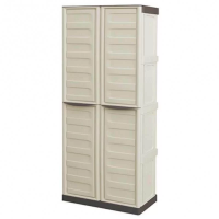 Armadio armadietto tuttopiani in resina 70x39x165 cm tortora beige 