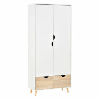 CTF Armadio in legno 2 ante 2 cassetti Bianco/olmo 80x52xH170 cm
