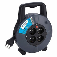 ELECTRALINE PROLUNGA 4 MT  ELETTRICA CON AVVOLGICAVO 4 SCHUKO + 10/16A  