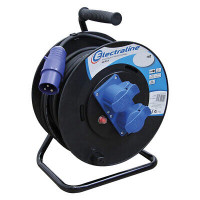 PROLUNGA IN GOMMA CON AVVOLGICAVO MT. 30  2 PRESE CE220V 