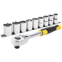  Set kit cricchetto con bussole 11 pz attacco  1/2" Stanley da D.13-24mm