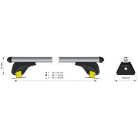 LAMPA In-Rail Alu coppia barre portatutto in alluminio - M - 120 cm