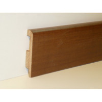 Battiscopa passacavo  impiallacciato tanganica 80x15x2400 mm noce 