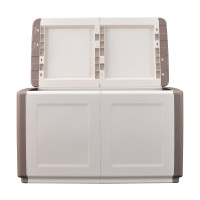 Baule multiuso color tortora e beige, in polipropilene, 960x530xh570 mm