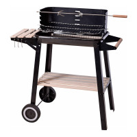 BBQ Barbecue Rettangolare Con ruote 54X34X6.5Cm 