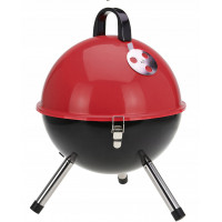 BBQ Griglia da giardino rotonda a carbonella rosso-nero  31 cm