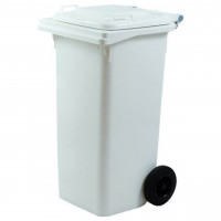 Bidone Quadro con ruote Lt.120 Bianco 