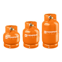 Bombola gas 5 kg vuota con rubinetto e attacco italiano kemper
