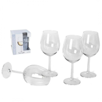 SET 4 BICCHIERI IN VETRO CALICI DI VINO DA 43 CL