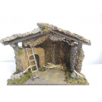 Capanna vuota per presepe cm 50x23x36 Rossi Rosa