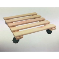 Carrellino portatutto in legno con ruote 30x30 Biacchi Ettore