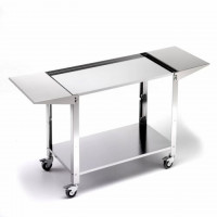 Carrello in acciaio inox grande 128,5x46x76 cm Ompagrill