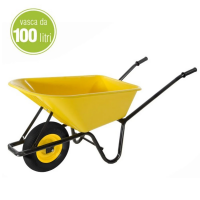 CARRIOLA LEGGERA IN PVC MAX 100LT  145x60x58CM  GIALLA 