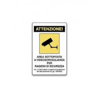 Cartello area videosorvegliata pvc 30x20 Cm