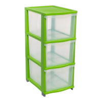 tontarelli cassettiera 63cm verde a 3 ripiani