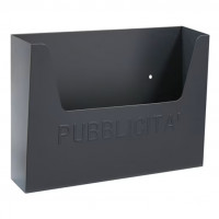 Cassetta per posta, porta pubblicità, in ferro battuto, 34x7x25 cm 