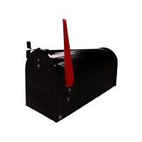 CASSETTA  PORTALETTERE AMERICA ALLUMINIO SENZA PALO NERO 17x48x22h