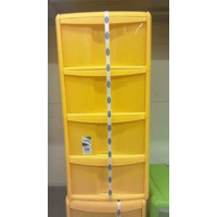 Cassettiera bambù con 4 cassetti gialla 38,5x39,5x86 cm Tontarelli