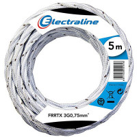 Electraline Cavo Tessile FRRTX Sezione 3g0.75 mm 5 mt Bianco