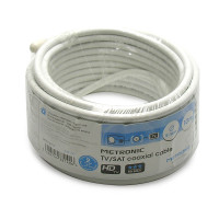 Cavo coassiale tv-sat d. 5mm, lunghezza 25m in matassa bianco