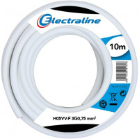 ELECTRALINE CAVO PER PROLUNGHE H05VV-F 3G0,75 MT10 BIANCO 