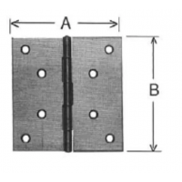 oreca - 2 cerniere quadre con perno fisso in inox 60x60mm