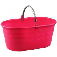 Cesta ovale per raccolta manico metallo lt.25 cm.57x37x25h.