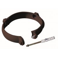 3 collarini viti e tasselli per tubo mm 80 pvc marrone