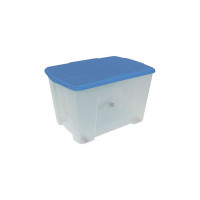 Contenitore multiuso fondo trasparente coperchio blu 56.5x39x35cm