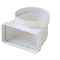 Raccordo cappa Curva verticale da D.125 mm a 150x70 mm bianco 