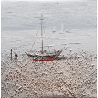 dipinto su tela 30x30 cm soggetto paesaggi di mare