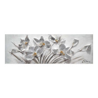 DIPINTO SU TELA 30X90 CM SOGGETTO FIORI  