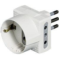 Adattatore tris 1 schuko  2 prese10a colore bianco