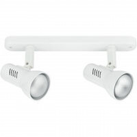 Spot Carrera bianco 2xE27 Max 40W Fan Europe