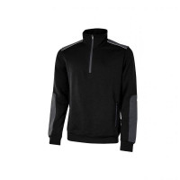Felpa da lavoro a mezza zip felpata U-Power Cushy Black carbon Tg. S 