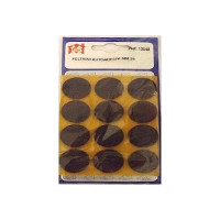 FELTRINI ADESIVI TONDI DIAMETRO DI 24MM  MARRONI CONFEZIONE DA 12PZ