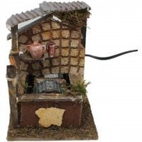 Fontana con pompa per presepe cm 10x13x13 Rossi Rosa