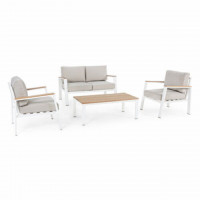 Salotto da esterno Belmar bianco 4 pezzi Bizzotto Andrea