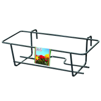 PORTAVASO BALCONE RETTANGOLARE NERO 50X27X15 CM 
