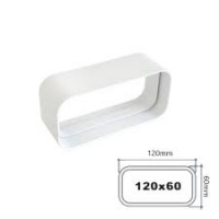 giunto per tubo rettangolare  120 x 60 mm bianco
