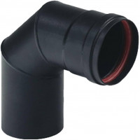 gomito a 90 gradi per tubo stufa a pellet con guarnizione  D.8 cm  nero 