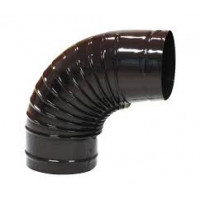 Tubo gomito a 90 gradi smalbo in acciaio smaltato marrone D.12 cm