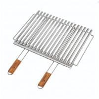 GRIGLIA DOPPIA CM 56X40 CON MANICI IN BAMBOO