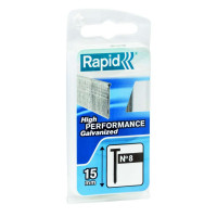 Rapid chiodini  8 in acciaio con taglio di precisione, punte da 15 mm, confezione da  1000 pz