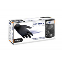 GUANTI IN NITRILE  NERO Reflexx 78 100PZ L
